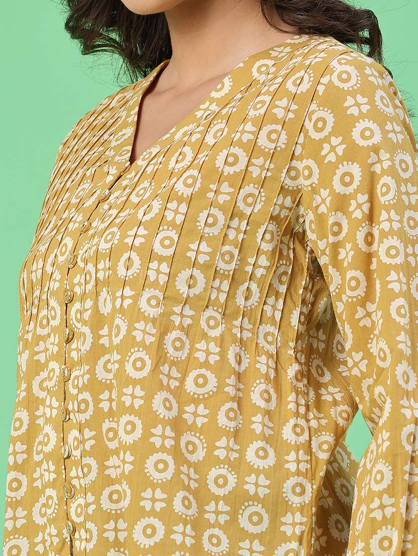 women printed long sleeves a-line top - 22302377 -  Standard Image - 1