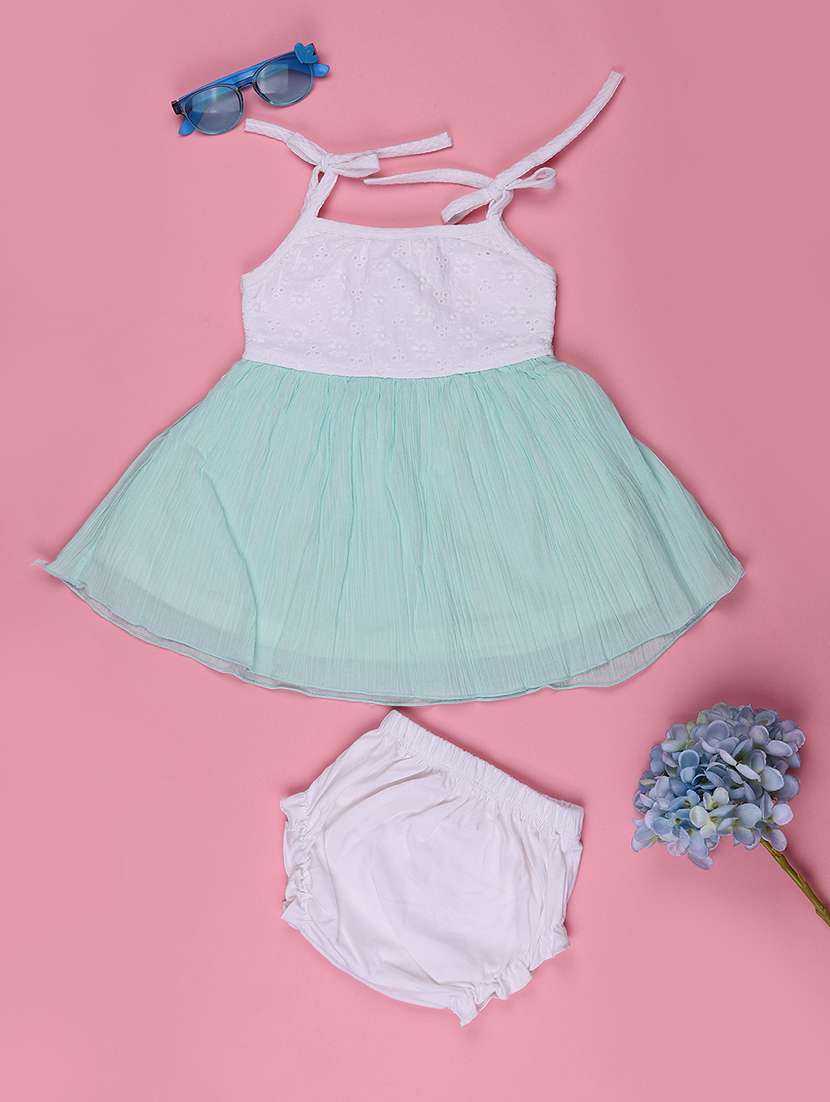 girls embellished shoulder strap dress with blommer - 22302399 -  Standard Image - 1