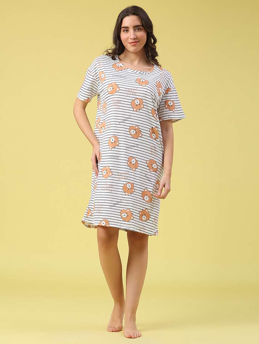women printed short sleeve sleepshirt - 22302412 -  Standard Image - 1