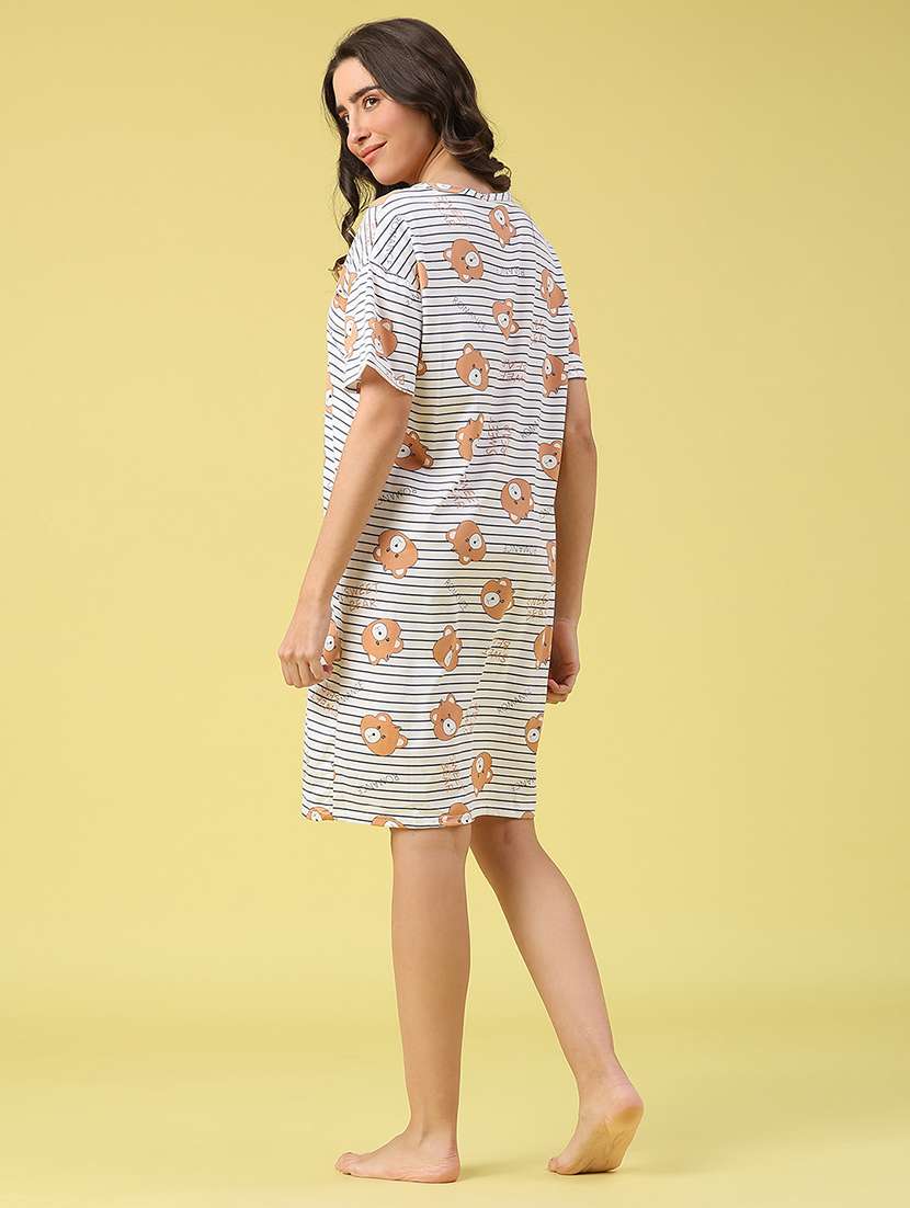 women printed short sleeve sleepshirt - 22302412 -  Standard Image - 4
