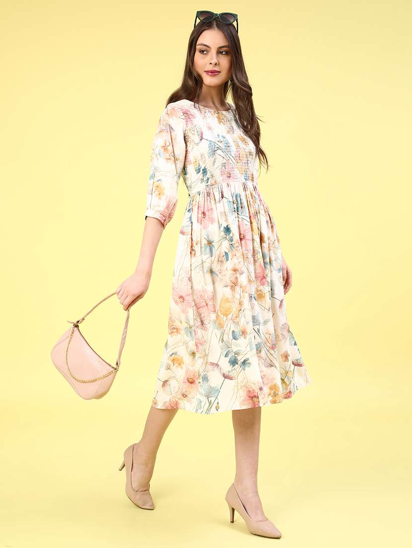 off white rayon aline dress