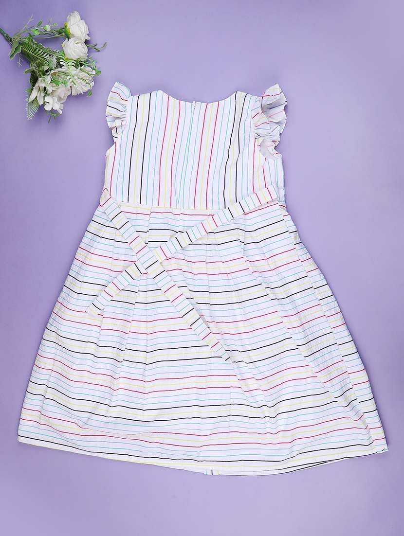 girls striped sleeveless flared frock - 22302475 -  Standard Image - 1
