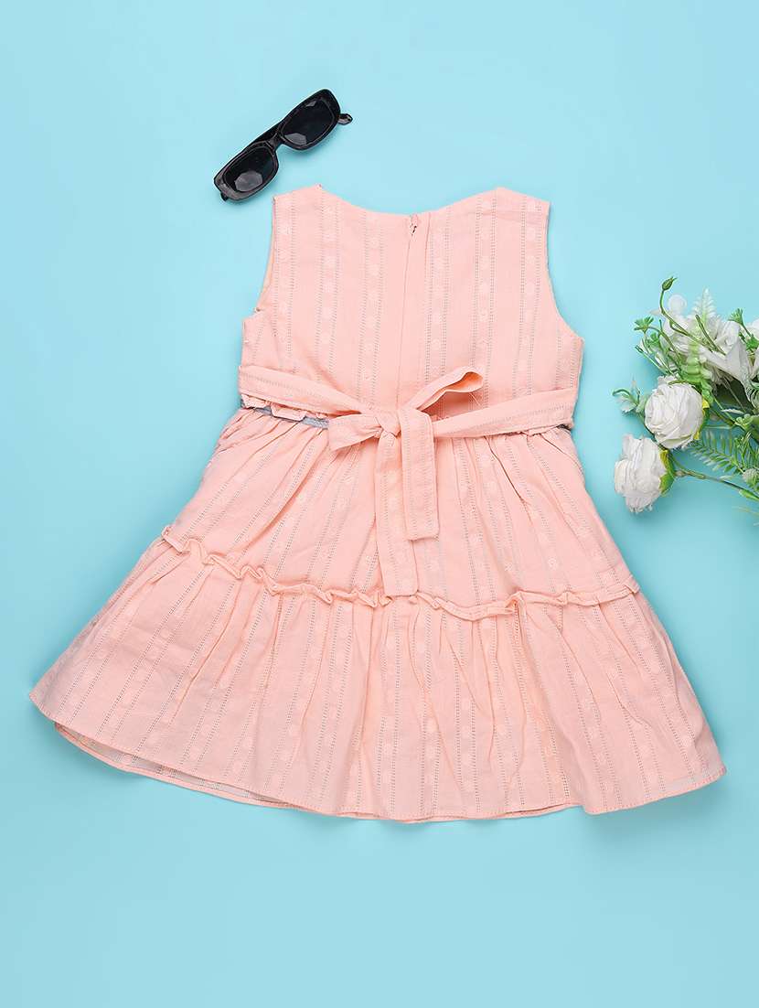 girls self designed sleeveless flared frock - 22302484 -  Standard Image - 1