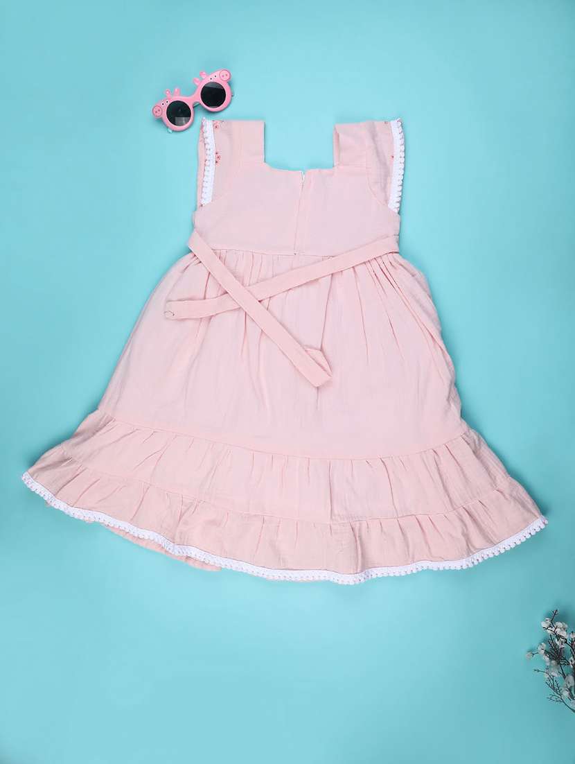 girls self designed sleeveless flared frock - 22302485 -  Standard Image - 1