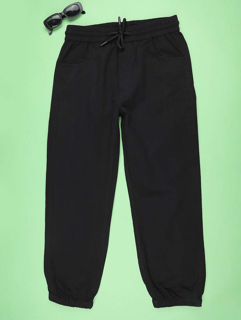 girls solid mid rise jogger - 22302496 -  Standard Image - 1