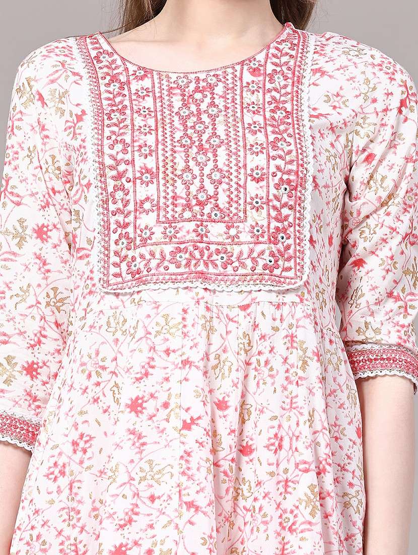 women printed three quarter sleeve kurta sharara set - 22302525 -  Standard Image - 1