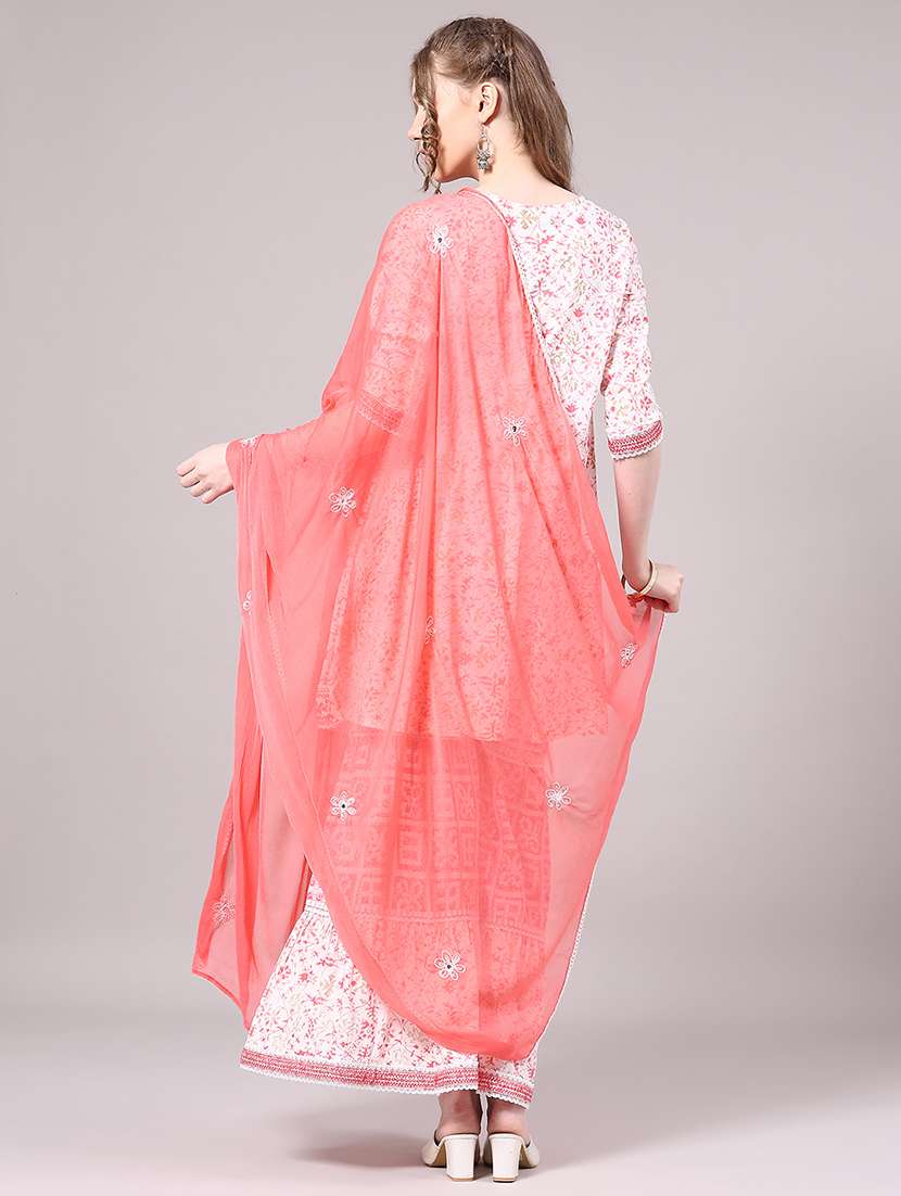 women printed three quarter sleeve kurta sharara set - 22302525 -  Standard Image - 4