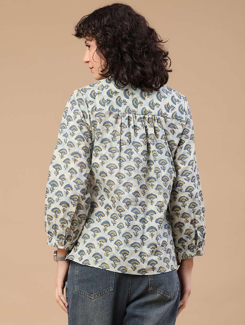 women printed long sleeves a-line kurti - 22302574 -  Standard Image - 4