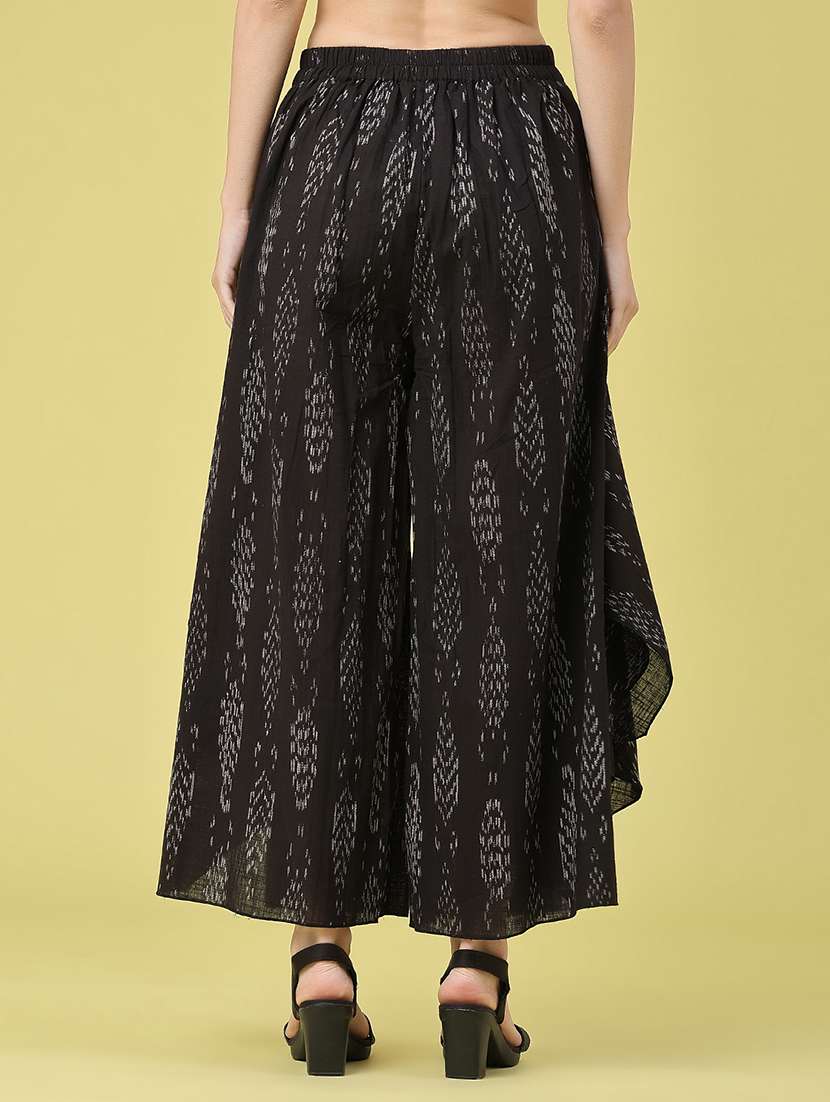 women printed mid rise flared palazzo - 22302582 -  Standard Image - 4