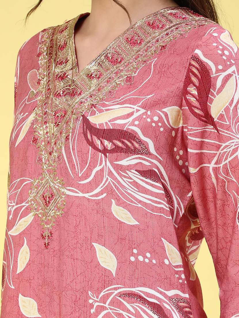pink cotton straight kurta - 22302668 -  Standard Image - 1