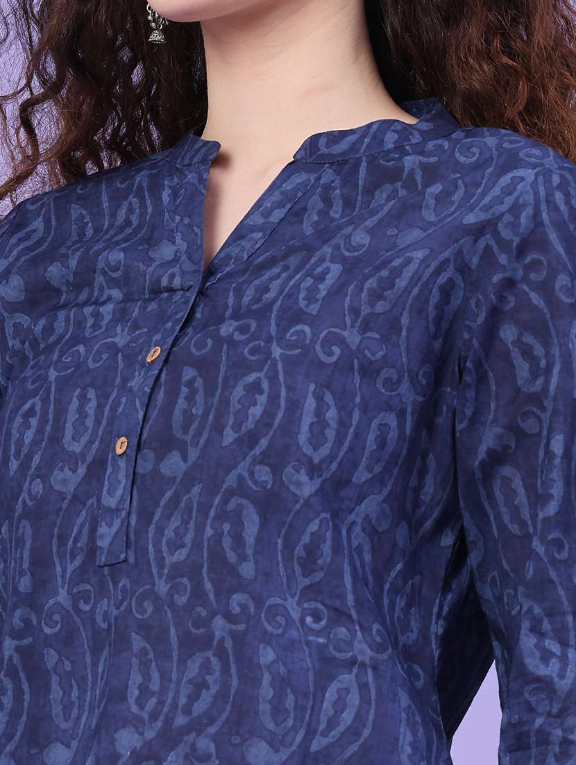 women printed three quarter sleeves straight kurta - 22302683 -  Standard Image - 1