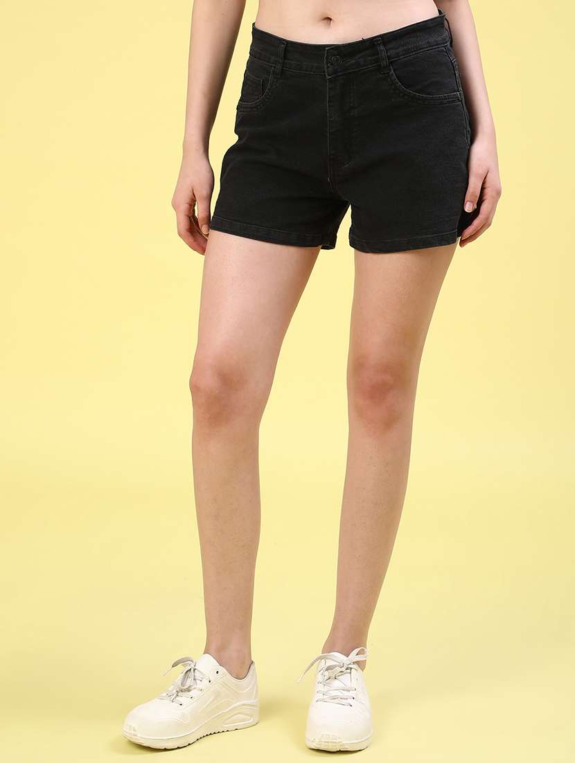 black denim  shorts