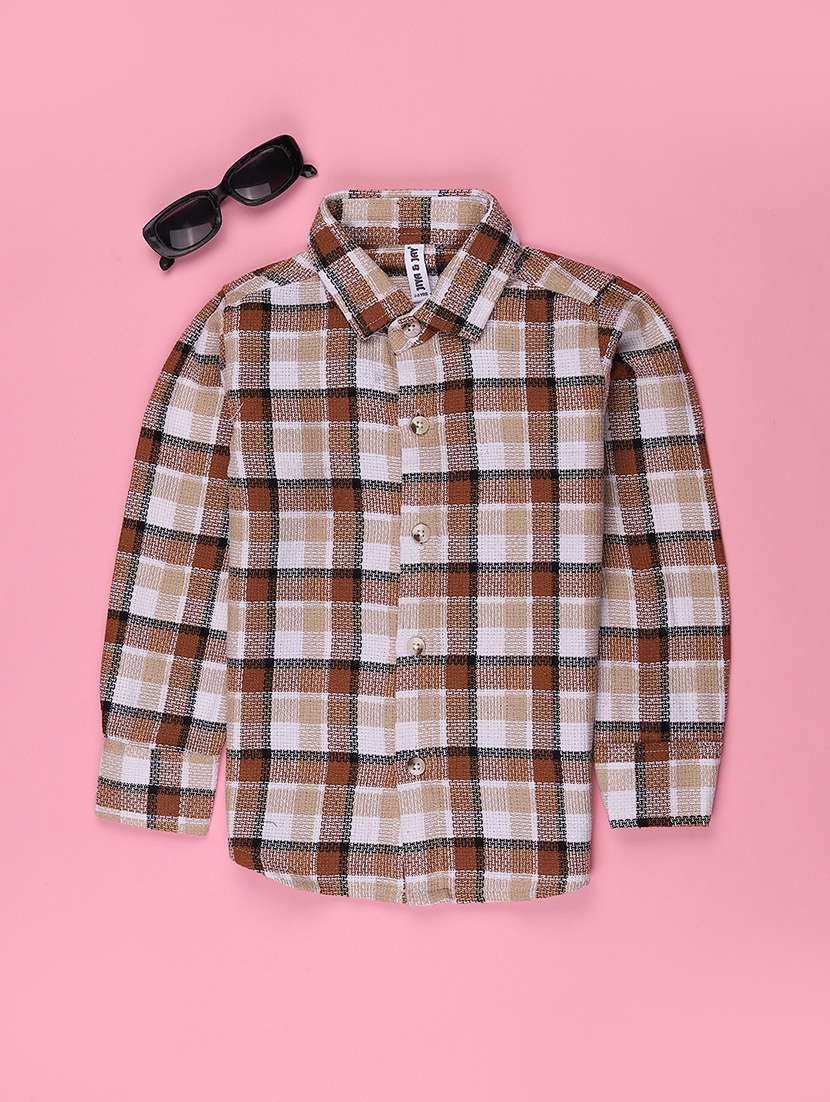 boys checkered collared short sleeve shirt - 22302727 -  Standard Image - 1