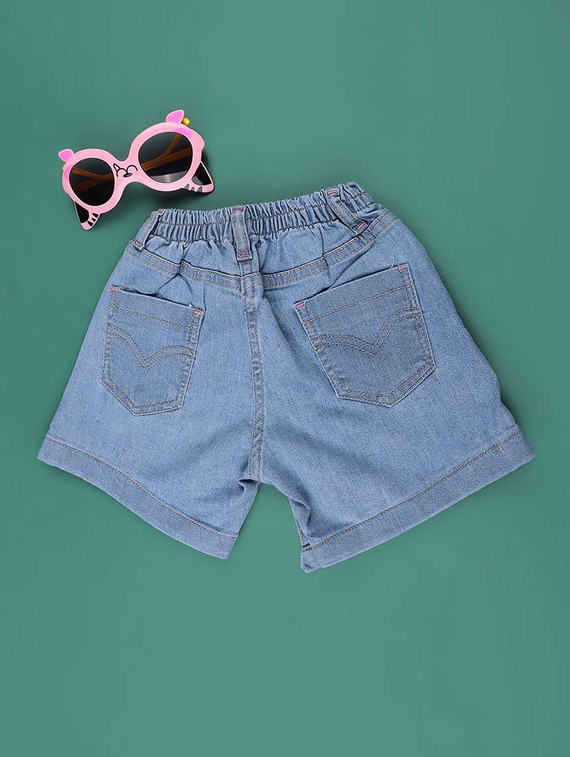kids blue denim shorts shorts & three fourth - 22302744 -  Standard Image - 1