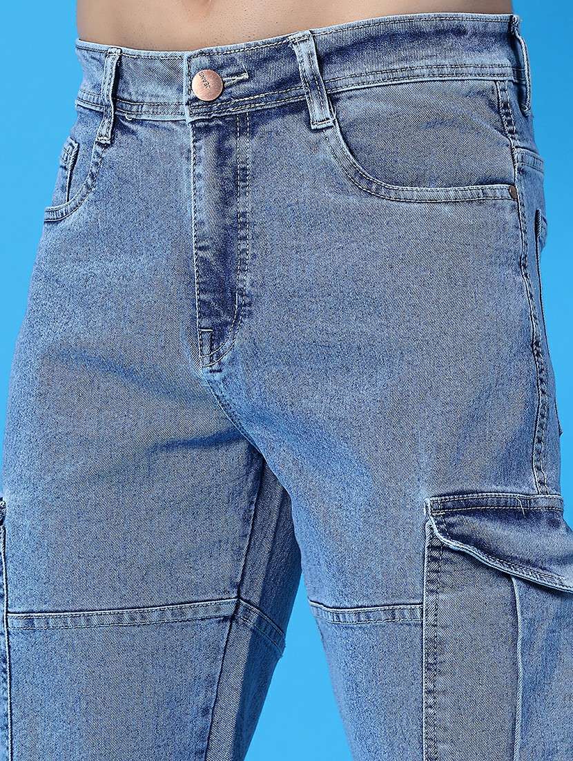 men solid mid rise regular fit cargo  - 22302755 -  Standard Image - 1