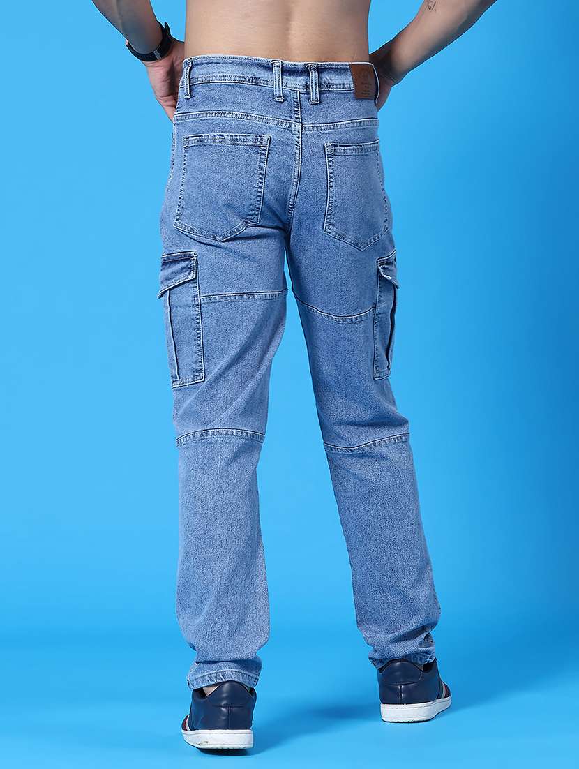 men solid mid rise regular fit cargo  - 22302755 -  Standard Image - 4