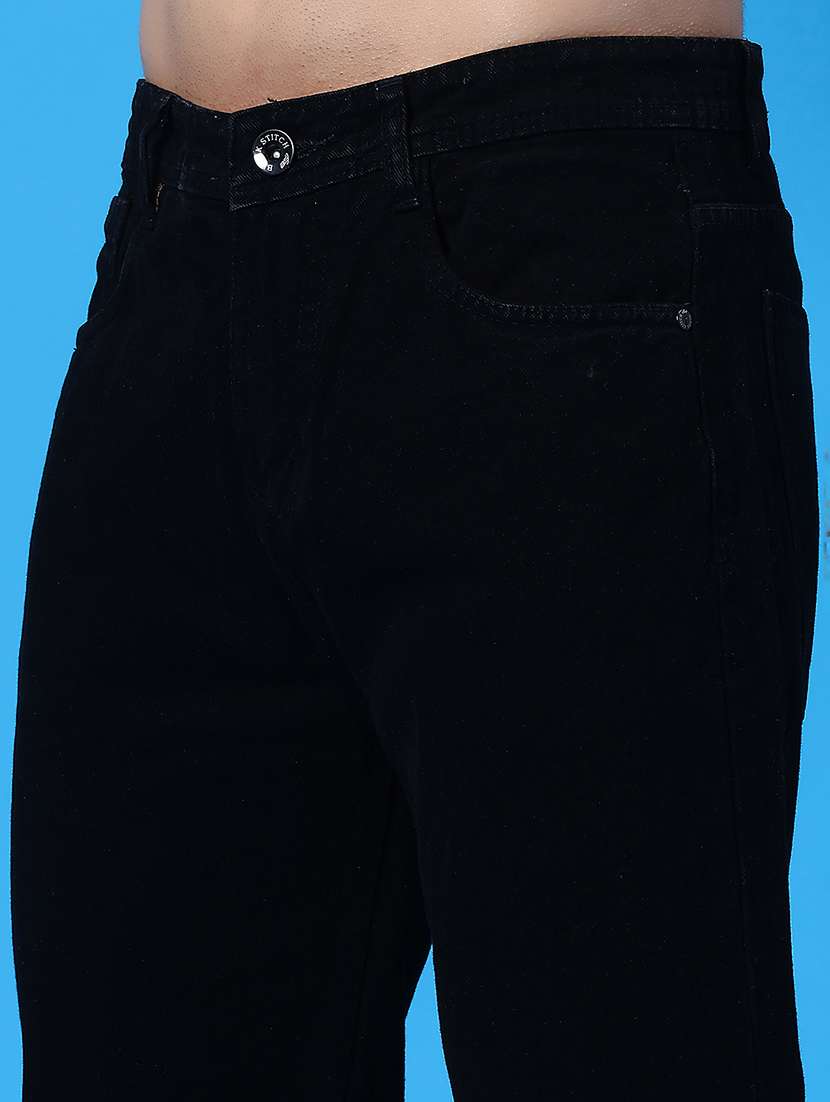 men plain mid rise full length straight jeans - 22302768 -  Standard Image - 1