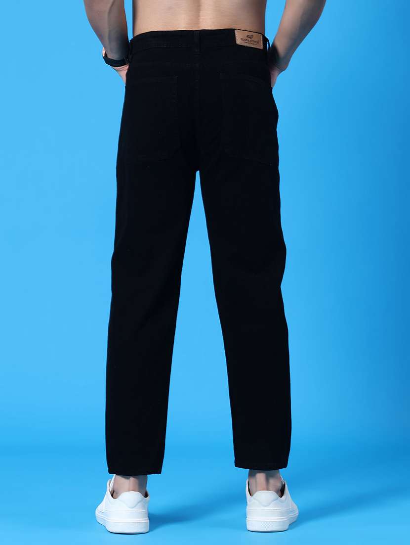 men plain mid rise full length straight jeans - 22302768 -  Standard Image - 4