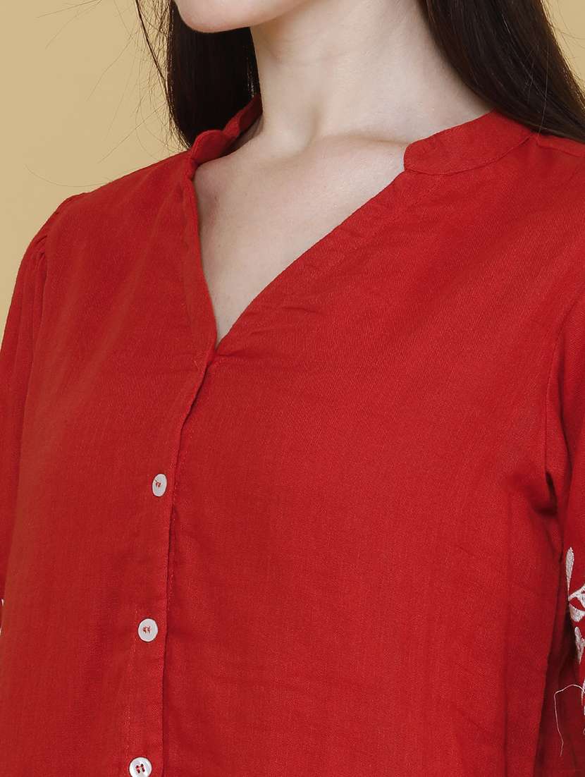 women embroidered long sleeves regular top - 22302882 -  Standard Image - 1