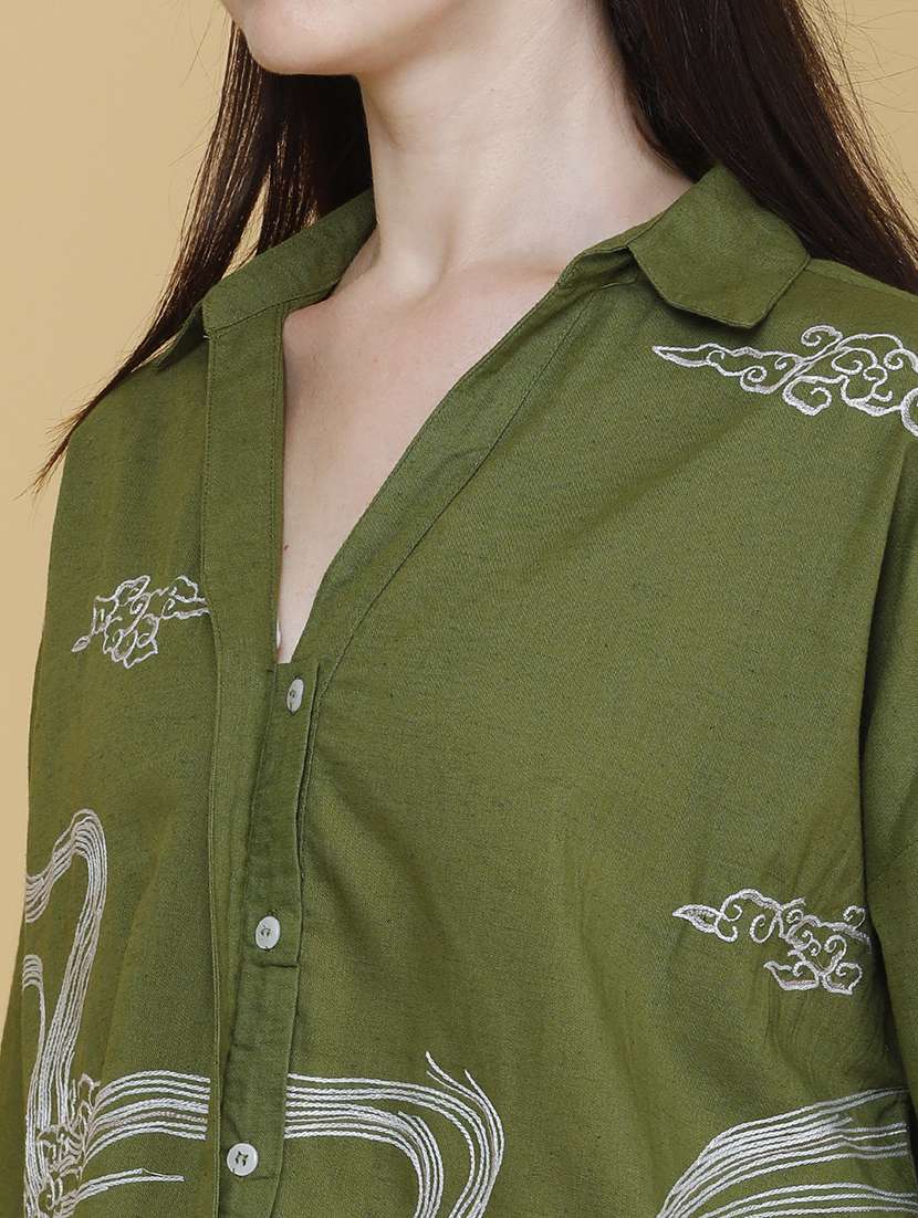 women embroidered three quarter sleeves regular top - 22302883 -  Standard Image - 1