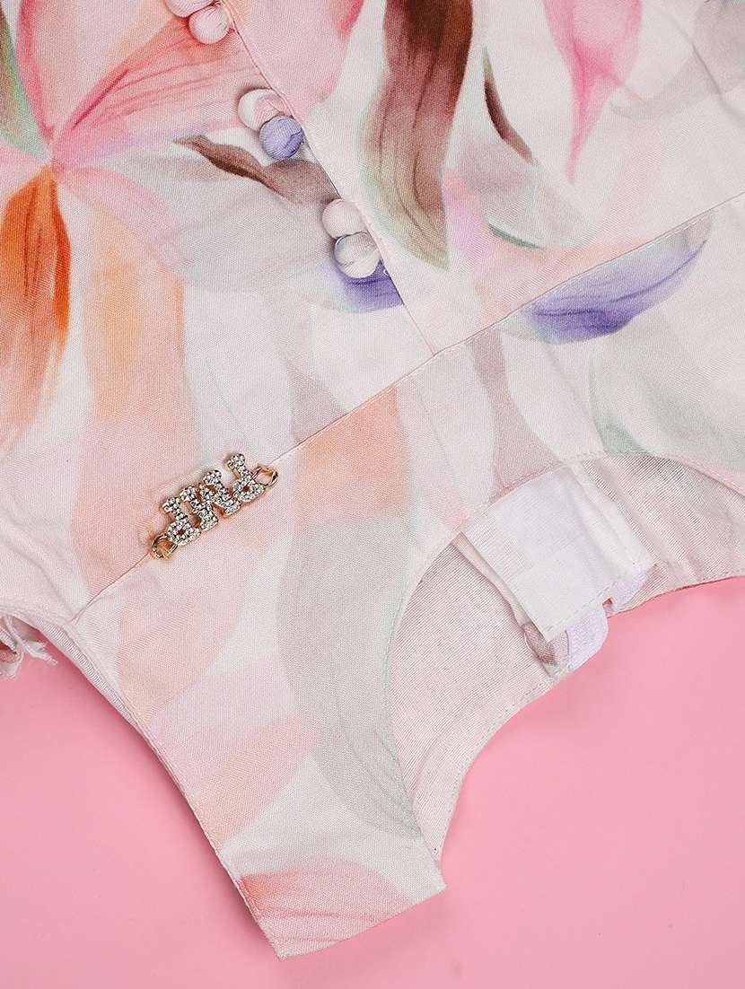 girls printed sleeveless tiered frock - 22302912 -  Standard Image - 4