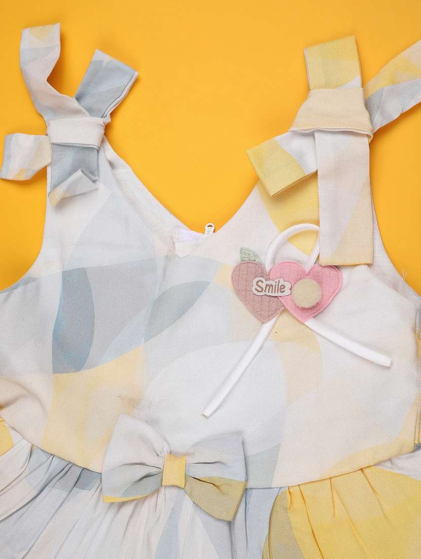 girls printed sleeveless tiered frock - 22302918 -  Standard Image - 4