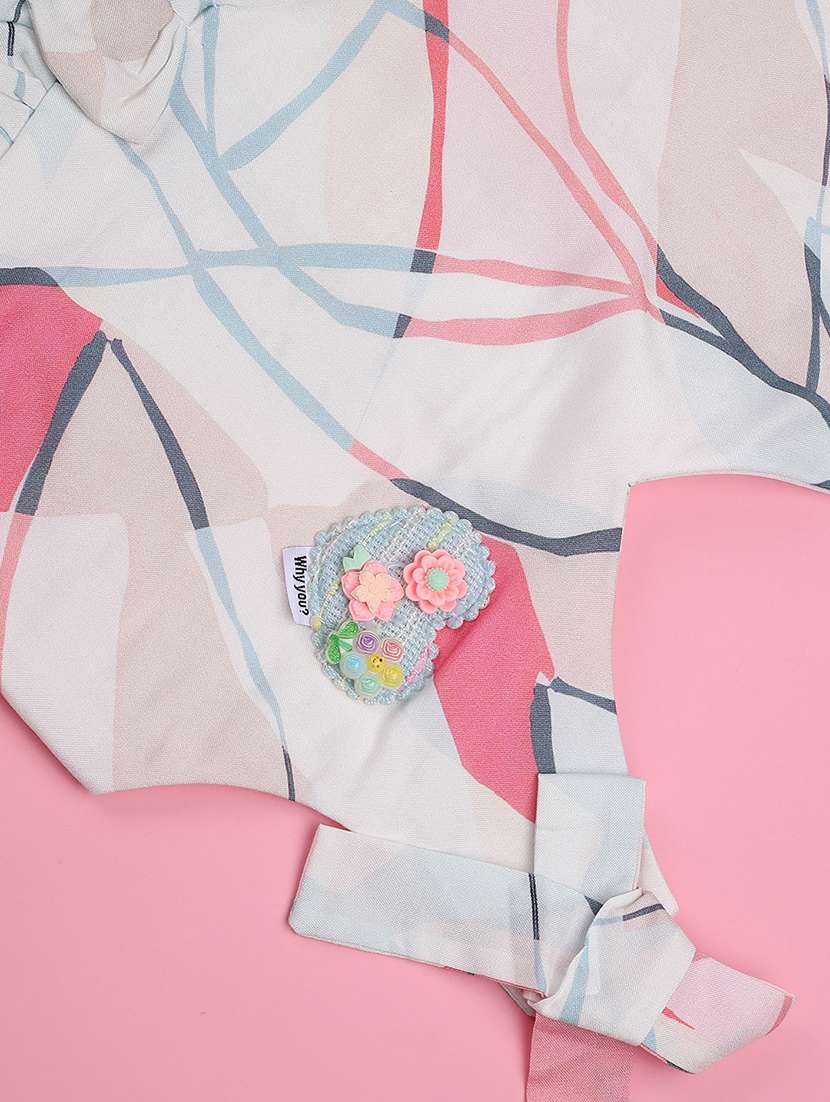 girls printed sleeveless tiered frock - 22302921 -  Standard Image - 4