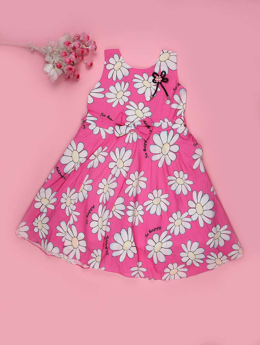 girls floral printed sleeveless frock - 22302928 -  Standard Image - 1