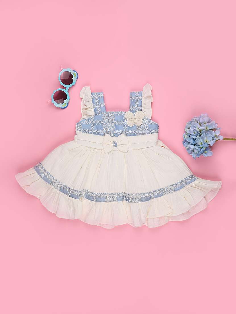 girls self designed sleeveless frock - 22302933 -  Standard Image - 1