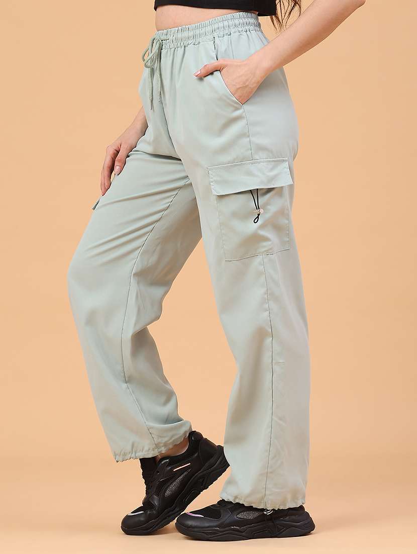 Women Solid Mid Rise Cargo - 22302935 -  Standard Image - 1