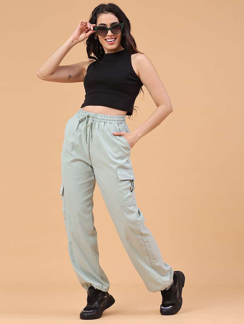 Women Solid Mid Rise Cargo - 22302935 -  Standard Image - 4