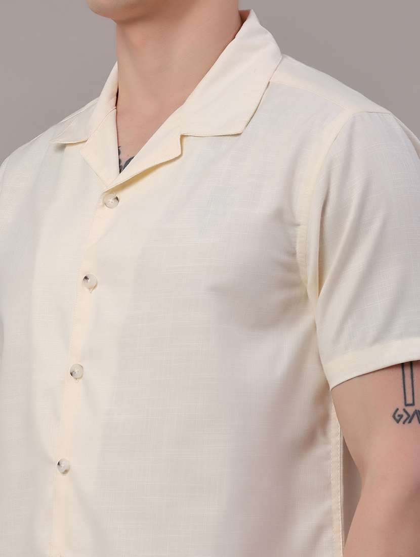 men solid short sleeves casual shirt - 22302976 -  Standard Image - 1
