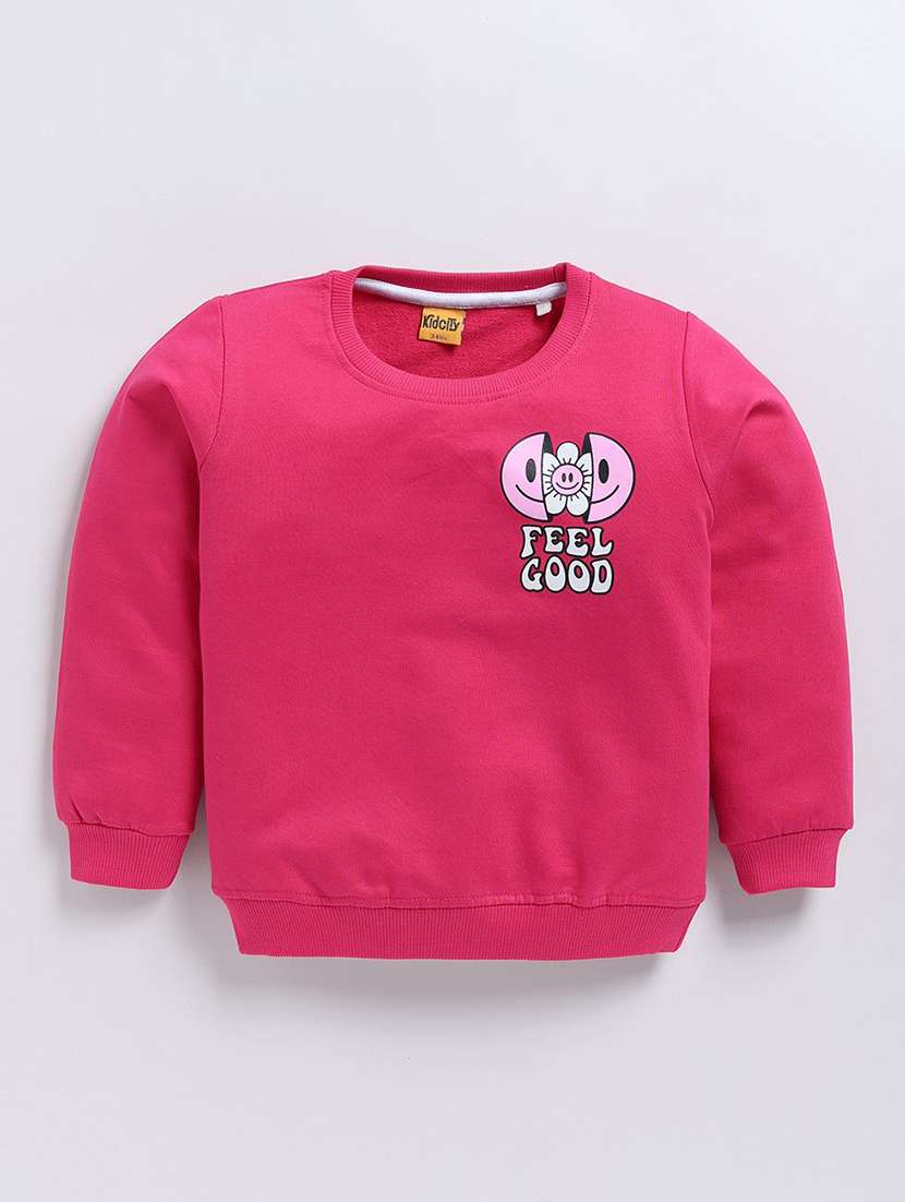 girls front & back print long sleeve sweatshirt - 22303074 -  Standard Image - 1