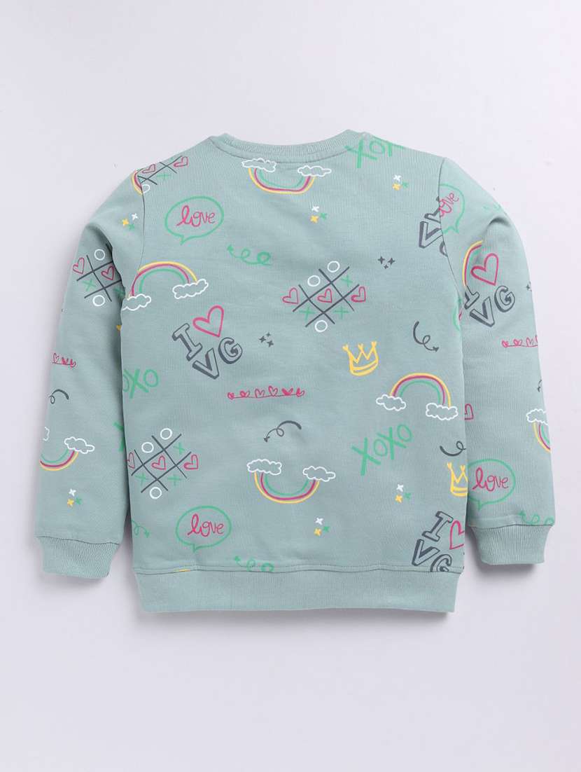 girls printed long sleeve sweatshirt - 22303085 -  Standard Image - 1