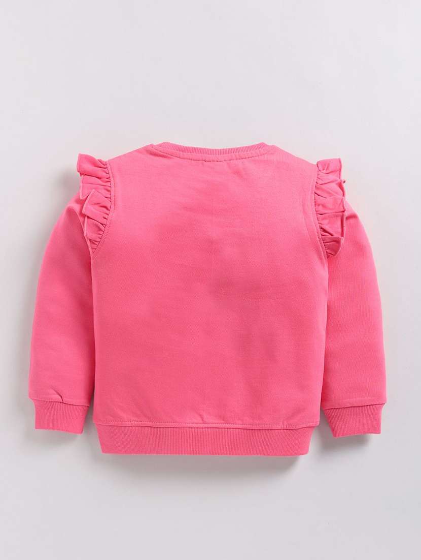 girls soild with work long sleeve sweatshirt - 22303105 -  Standard Image - 1