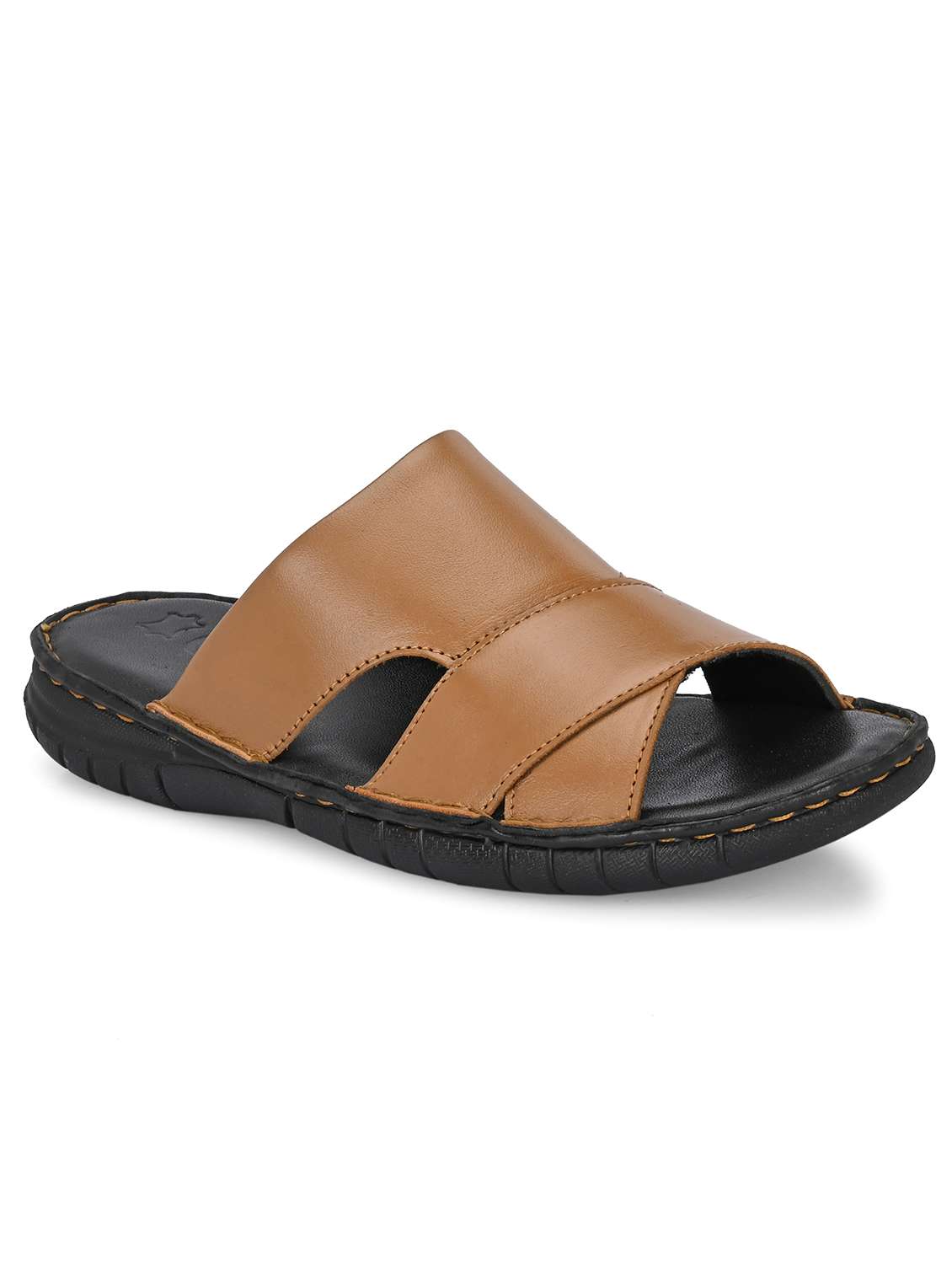 men tan slip on sandal - 22303519 -  Standard Image - 1
