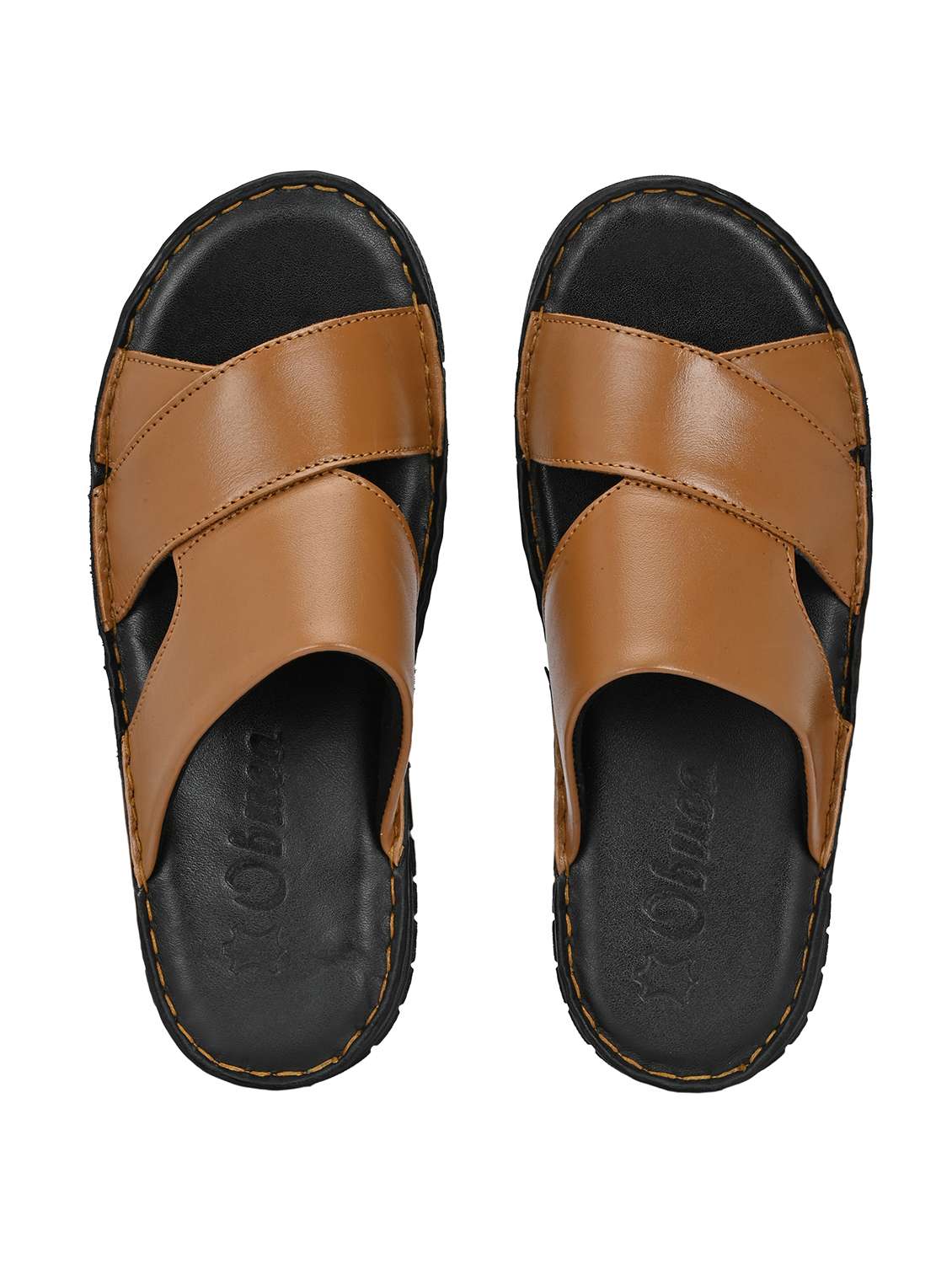 men tan slip on sandal - 22303519 -  Standard Image - 4