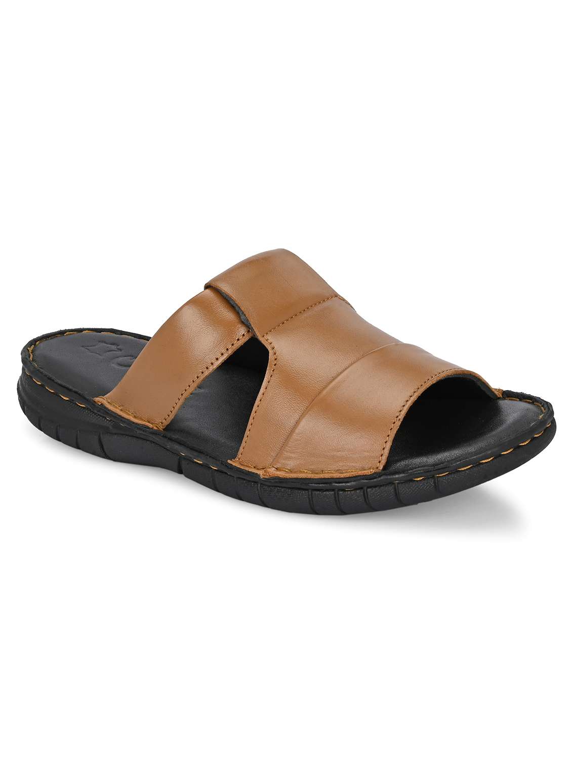 men tan slip on sandal - 22303523 -  Standard Image - 1