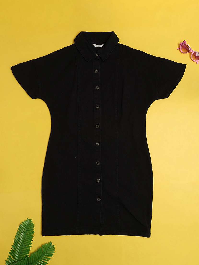 black cotton shirt dress - 22303754 -  Standard Image - 1
