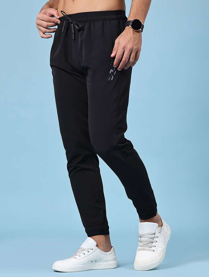 black cotton  full length track pant - 22304073 -  Standard Image - 4