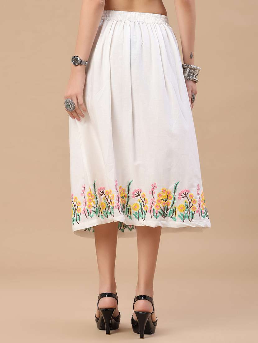 women embroidered mid rise a-line skirt - 22304085 -  Standard Image - 4