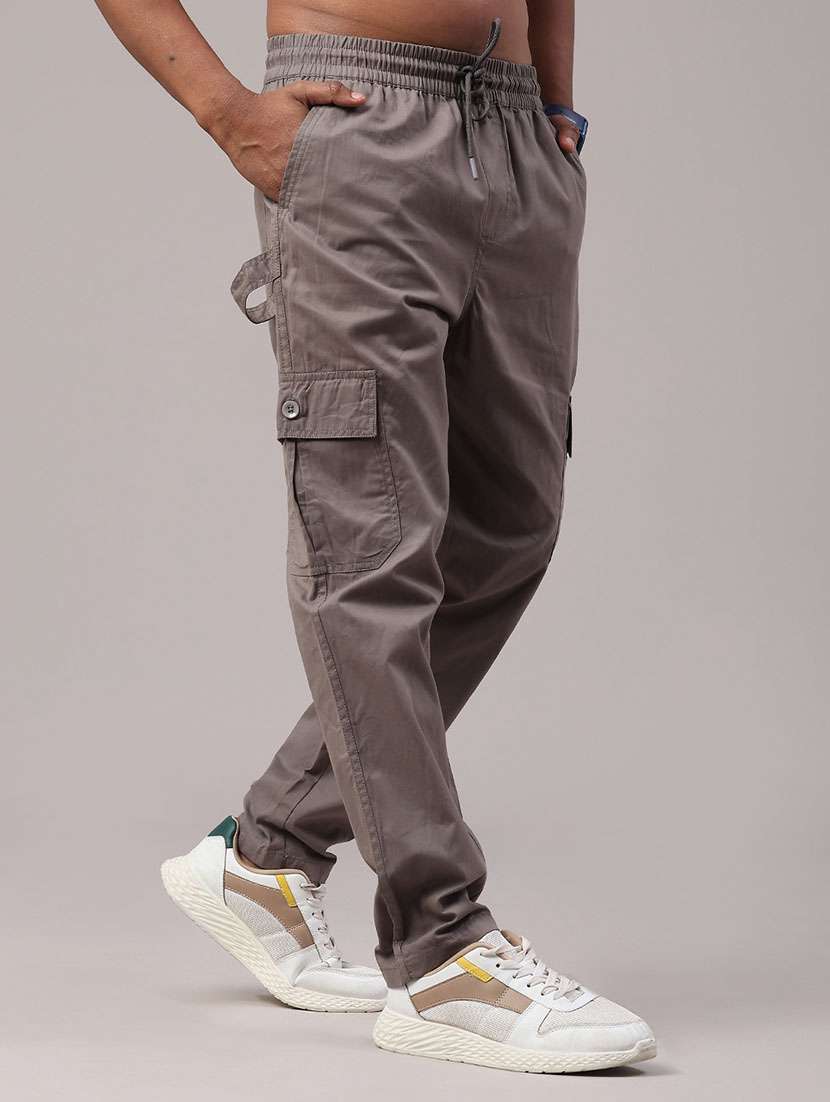 men solid mid rise regular fit cargo  - 22304086 -  Standard Image - 1