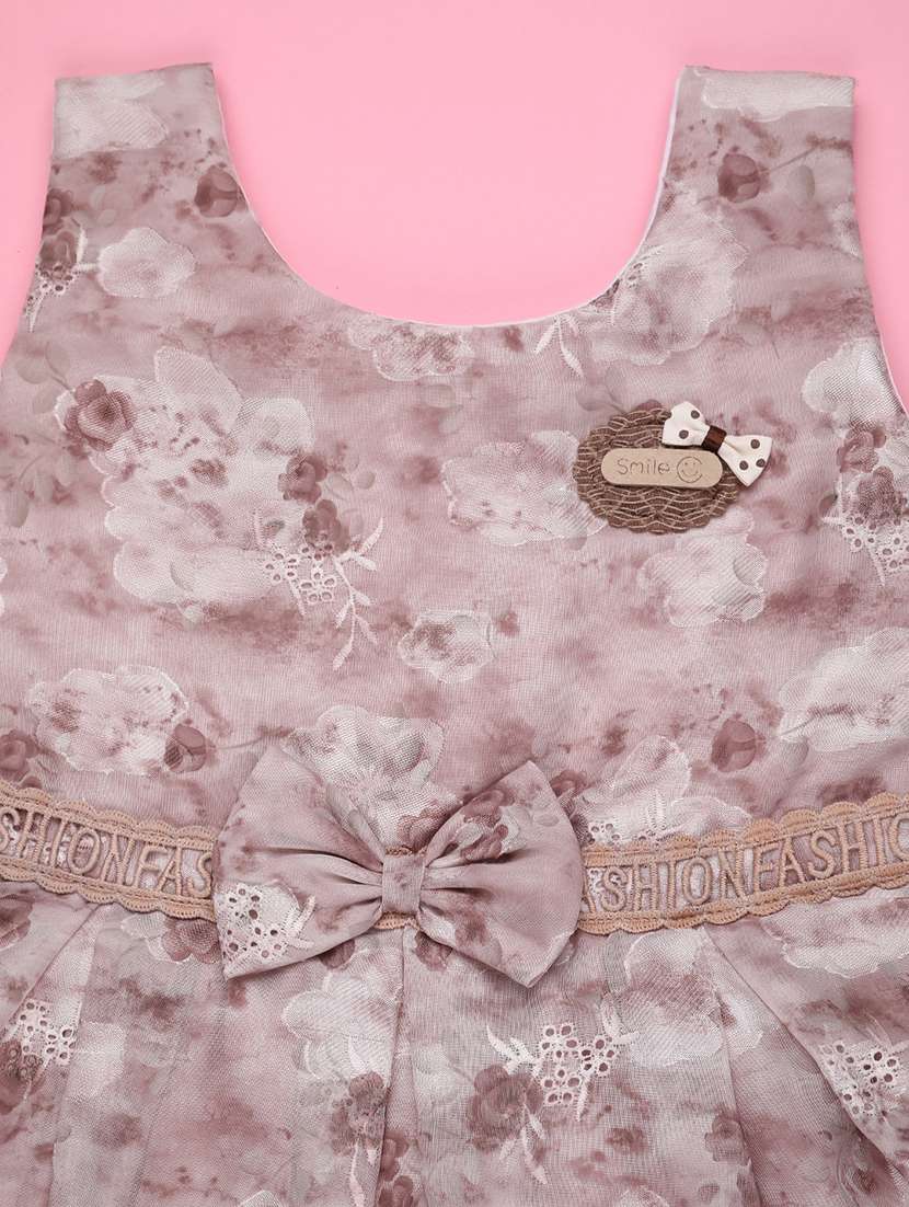 girls printed sleeveless flared frock - 22304196 -  Standard Image - 4