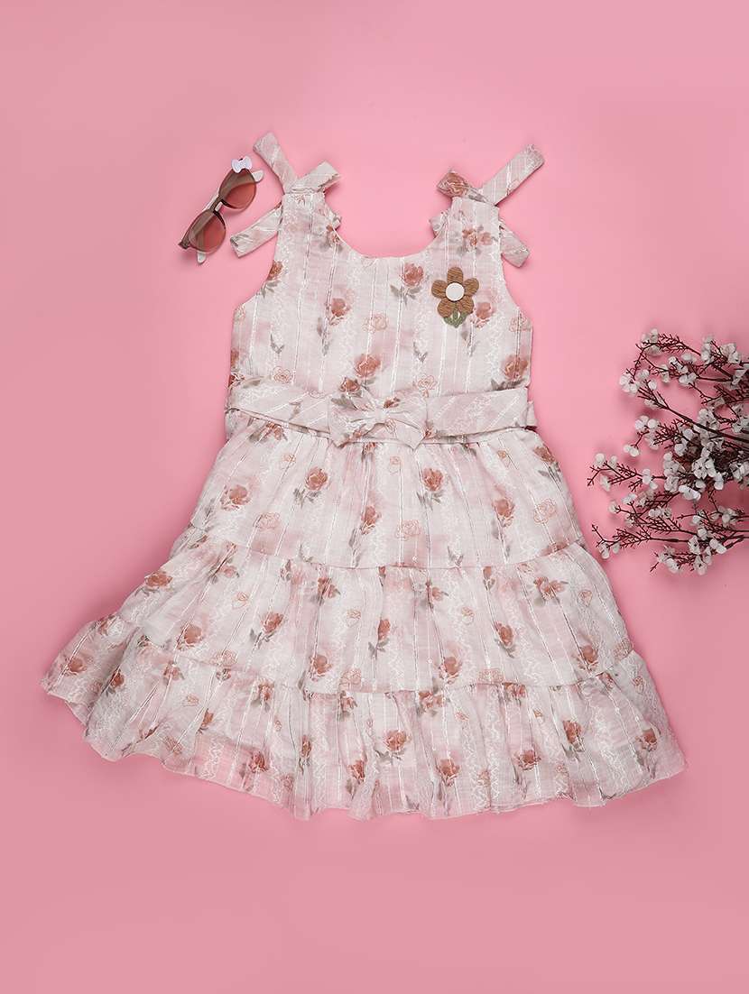 girls floral print sleeveless tiered frock - 22304198 -  Standard Image - 1