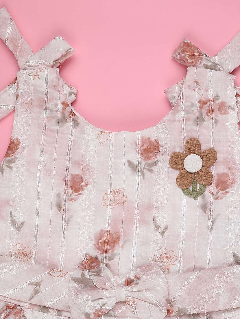 girls floral print sleeveless tiered frock - 22304198 -  Standard Image - 4