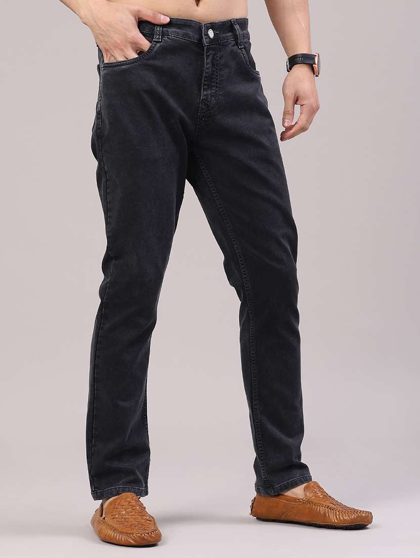 men plain mid rise full length jeans - 22304321 -  Standard Image - 1