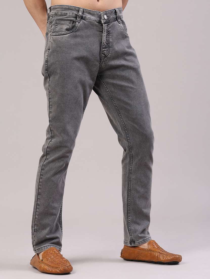 Men Plain Mid Rise Full Length Jeans - 22304322 -  Standard Image - 1