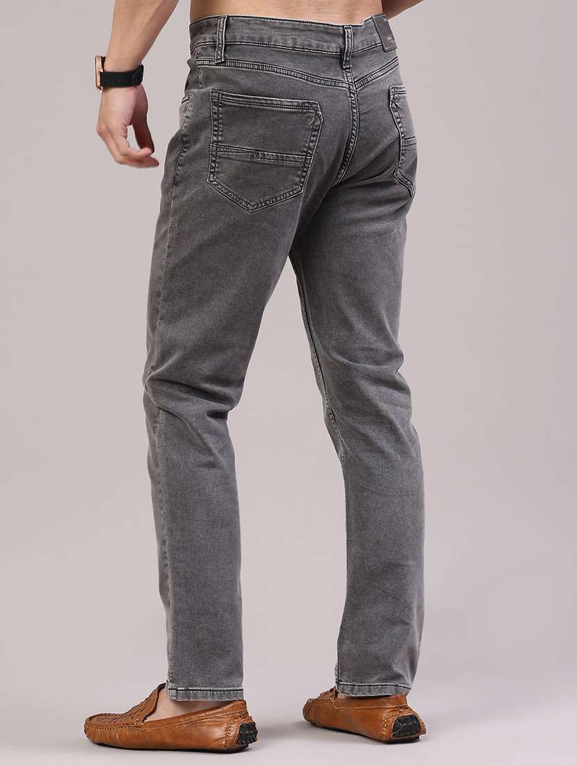 Men Plain Mid Rise Full Length Jeans - 22304322 -  Standard Image - 4