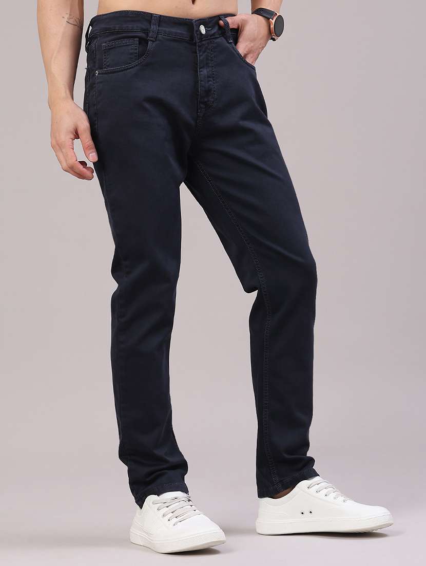 men plain mid rise full length jeans - 22304325 -  Standard Image - 1