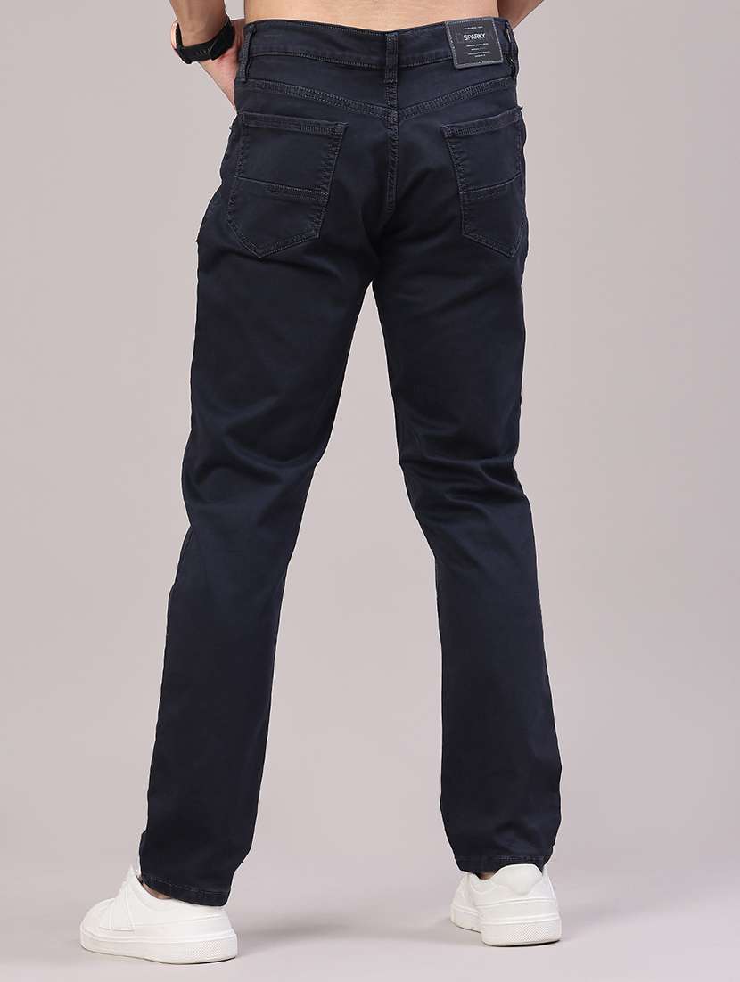 men plain mid rise full length jeans - 22304325 -  Standard Image - 4